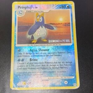 Prinplup 58/130 Rare Burger King Promo Platinum Stamped- 2007 reverse HoloFoil